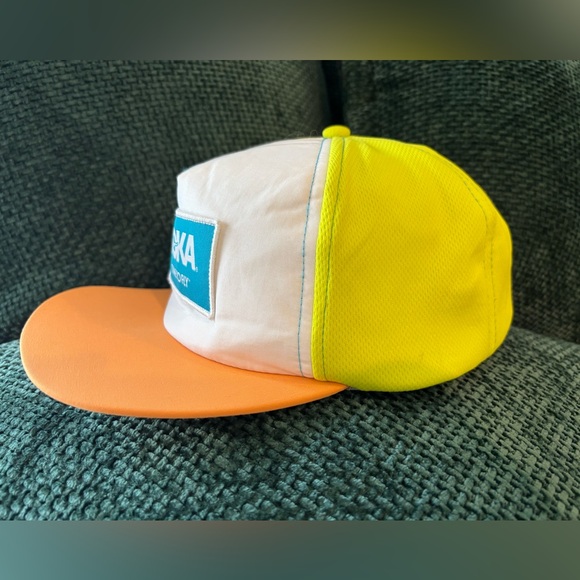 HOKA ONE ONE Time to Fly Color Block Running Cap Trucker Strap Back Retro hat - Picture 6 of 12